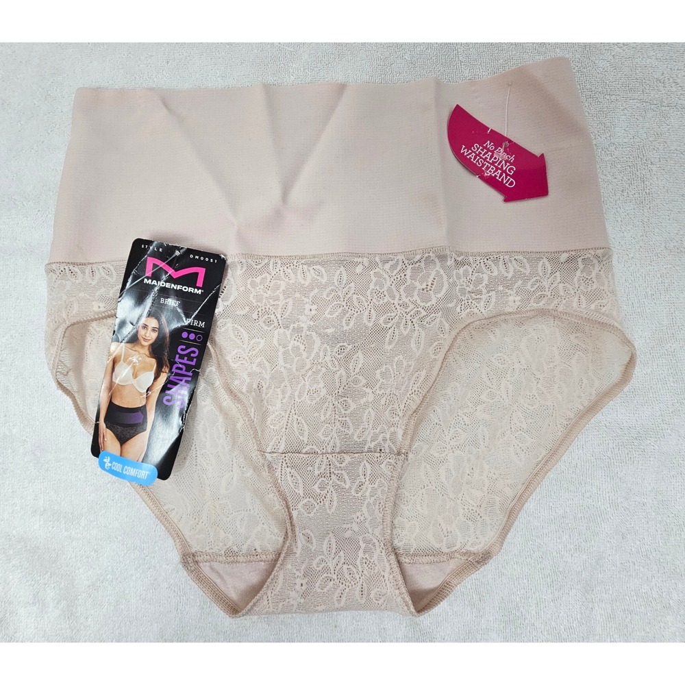 Maidenform Cool Comfort Shapewear Briefs Nude Beige Size Large #DM0051 NWT